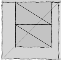 Site proportioning, golden sections and squares throughout