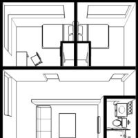 Floor plan for standard two bedroom unit